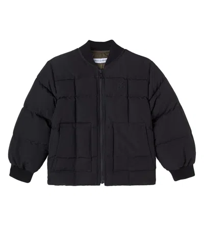 Dolce & Gabbana Cotton-blend Down Jacket In Black