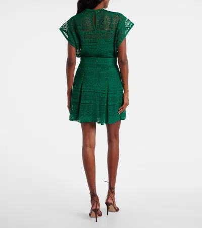 Elie Saab Macramé High-rise Miniskirt In Green