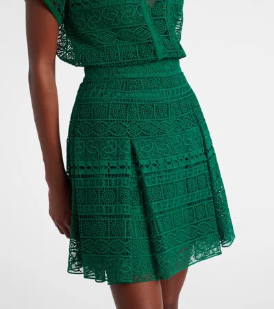 Elie Saab Macramé High-rise Miniskirt In Green