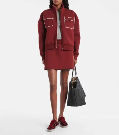 Gucci Velvet Sneakers With Nylon Insert And Suede In Burgundy