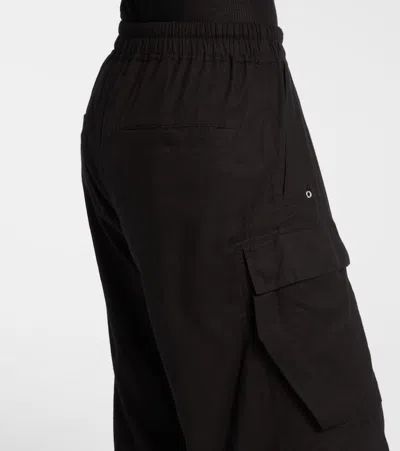 Rick Owens Womens Black Cargobelas Wide-leg Satin Trousers In Black