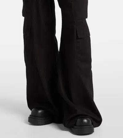Rick Owens Womens Black Cargobelas Wide-leg Satin Trousers In Black