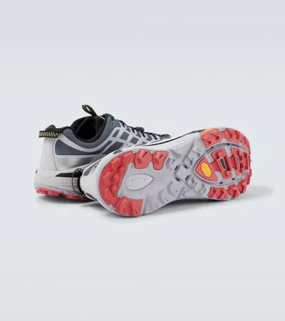 Hoka Mesh Trail Shoes With Quick-lace System In Gray
