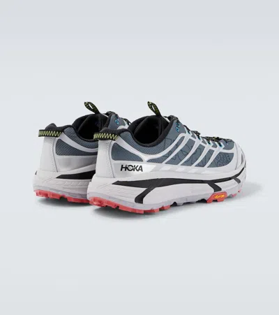 Hoka Mesh Trail Shoes With Quick-lace System In Gray