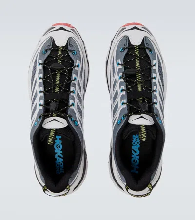 Hoka Mesh Trail Shoes With Quick-lace System In Gray