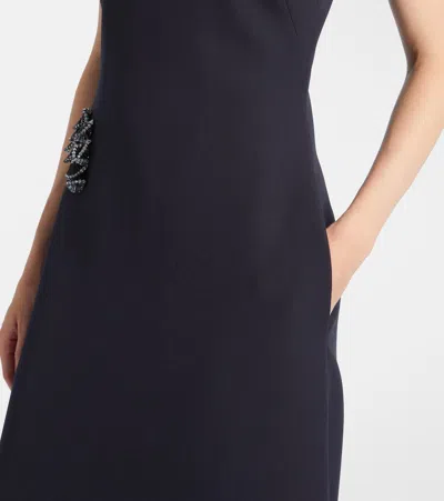 Safiyaa Priscilla Embellished Crêpe Gown In Blue