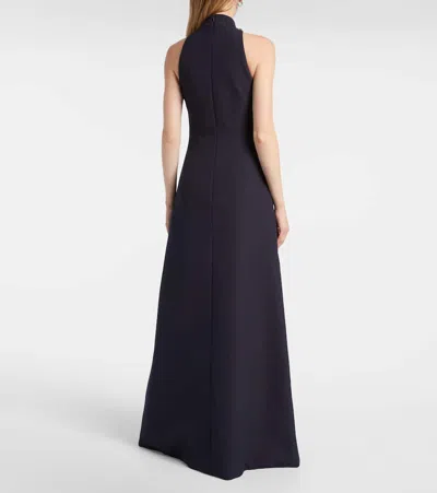 Safiyaa Priscilla Embellished Crêpe Gown In Blue