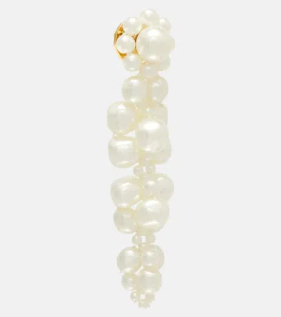 Simone Rocha Drip Faux Pearl Drop Earrings In White