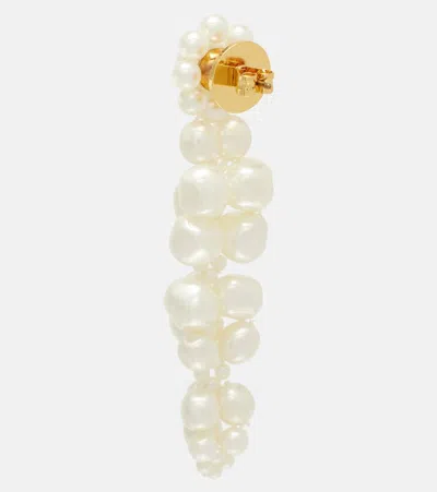 Simone Rocha Drip Faux Pearl Drop Earrings In White