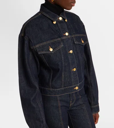 Ulla Johnson The Anais Convertible Cape-effect Denim Jacket In Blue