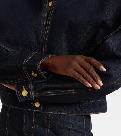 Ulla Johnson The Anais Convertible Cape-effect Denim Jacket In Blue