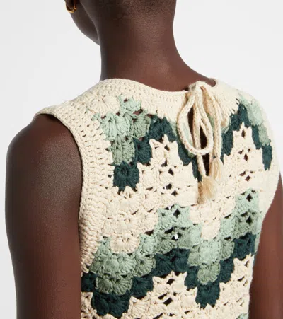 The Upside Tidal Sandrine Cotton Crochet Minidress In Neutral