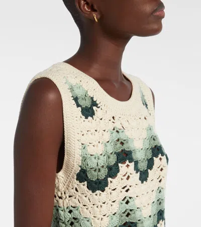 The Upside Tidal Sandrine Cotton Crochet Minidress In Neutral