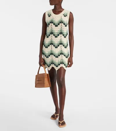 The Upside Tidal Sandrine Cotton Crochet Minidress In Neutral
