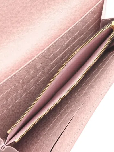 Pre-owned Louis Vuitton 2019 Sara Damier-pattern Stud Wallet In Brown