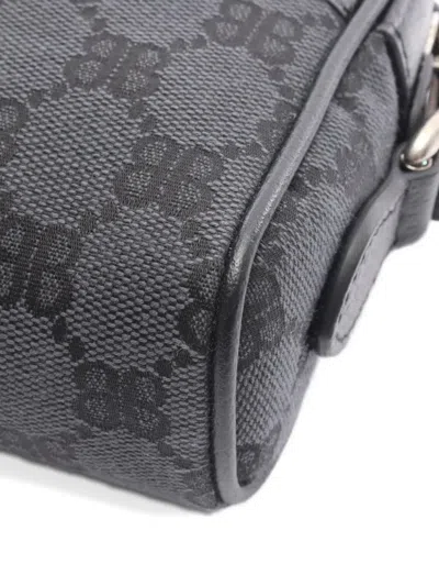 Pre-owned Balenciaga X Gucci 2010s The Hacker Project Web Line Camera Bag In Black