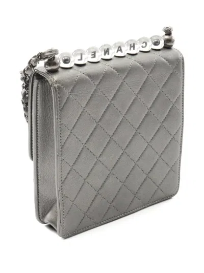 Pre-owned Chanel 2020-2021 Matelassé Chain Shoulder Bag In Gray