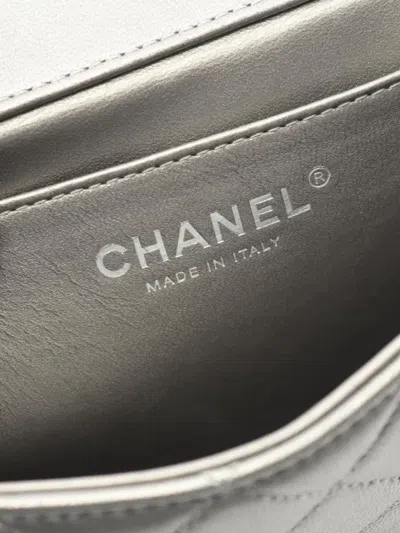 Pre-owned Chanel 2020-2021 Matelassé Chain Shoulder Bag In Gray