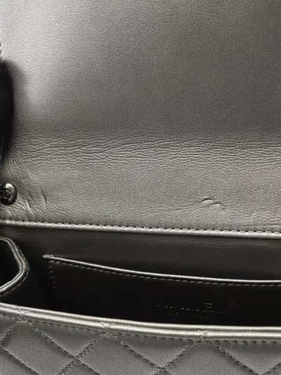 Pre-owned Chanel 2020-2021 Matelassé Chain Shoulder Bag In Gray