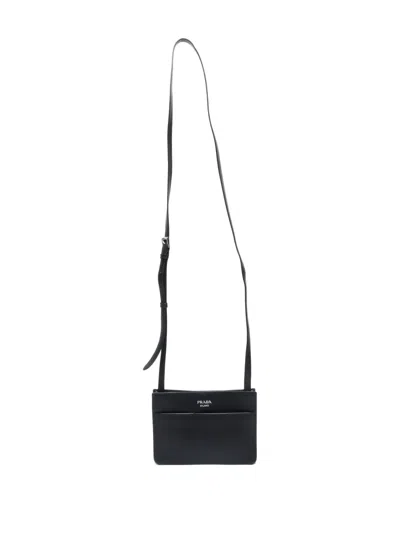 Pre-owned Prada 2000-2020 Mini Leather Shoulder Bag In Black