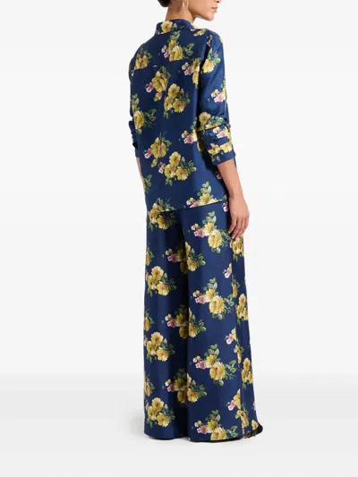 La Doublej Palazzo Pants Riptide Midnight Blue In Blue