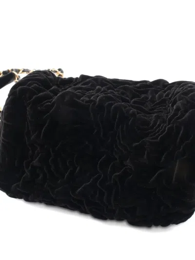 Pre-owned Chanel 2021 Camellia Shoulder Bag In Black