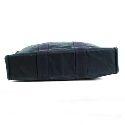 Pre-owned Hermes Black Navy Canvas Tote Bag ()