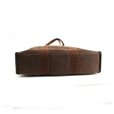 Pre-owned Hermes Brown Nylon Canvas Tote Bag ()
