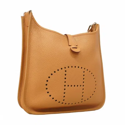 Pre-owned Hermes Camel Taurillon Clemence Leather Shoulder Bag ()