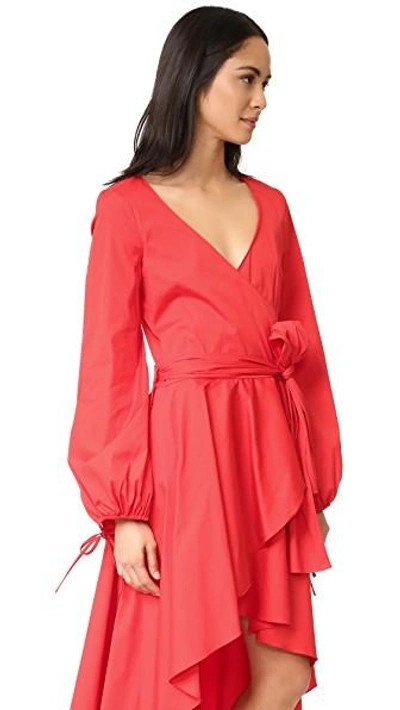 Shop Caroline Constas Lena Dress In Red