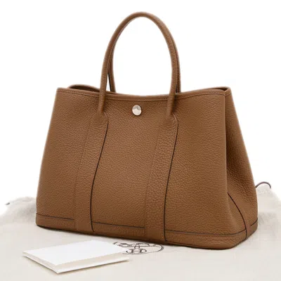 Pre-owned Hermes Garden Alezan Negonda Leather Tote Bag ()
