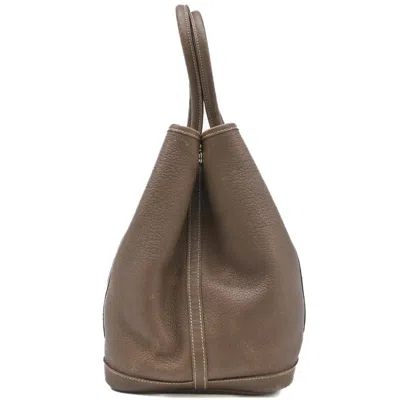 Pre-owned Hermes Garden Etoupe Gray Grayish Negonda Leather Handbag Tote Bag ()
