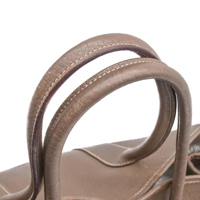 Pre-owned Hermes Garden Etoupe Gray Grayish Negonda Leather Handbag Tote Bag ()