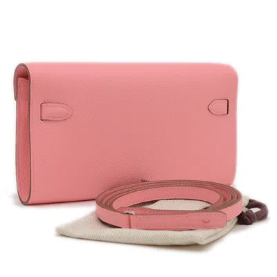 Pre-owned Hermes Kelly Rose Confetti Epsom Leather Chain/shoulder Wallet ()