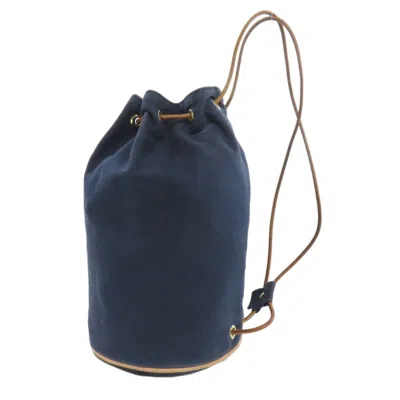 Pre-owned Hermes Navy Cotton Shoulder Bag ()