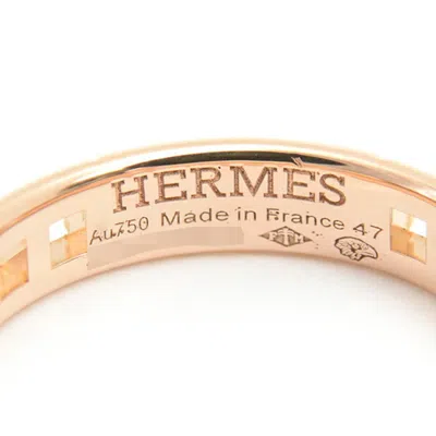 Pre-owned Hermes Pink Gold Pink Gold (18k) Band Ring ()