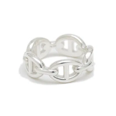 Pre-owned Hermes Silver Silver 925 Band Ring ()