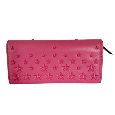 Pre-owned Jimmy Choo Pink Leather Bill Wallet (bi-fold) ()