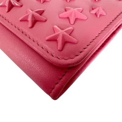 Pre-owned Jimmy Choo Pink Leather Bill Wallet (bi-fold) ()