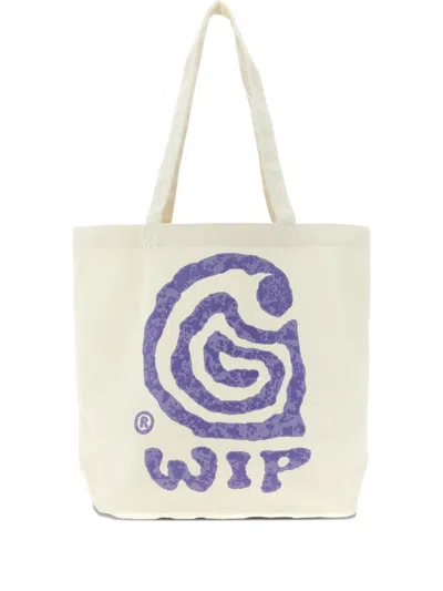 Carhartt Canvas Graphic Helix Tote Natural In White