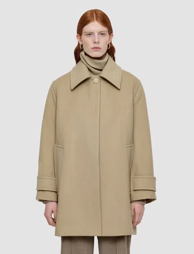 Joseph Womens Affogato Loti Single-breasted Wool And Cashmere-blend Coat In Brown