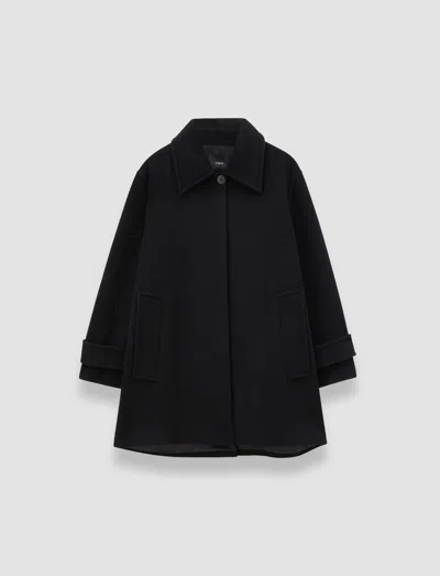 Joseph Buttoned Single-breasted Coat In Black