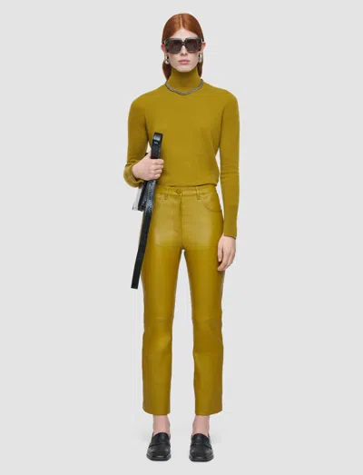 Joseph Duke Leather Stretch Trousers In Gold