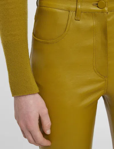 Joseph Duke Leather Stretch Trousers In Gold