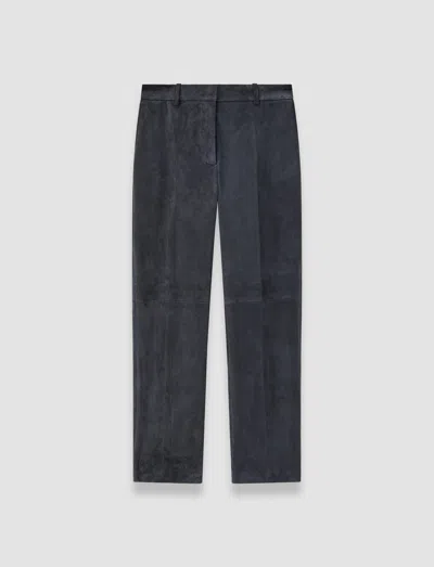Joseph Coleman Suede Stretch Trousers In Gray