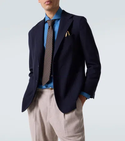 Rubinacci Wool Blazer In Blue