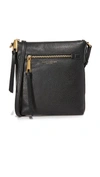 Marc Jacobs Recruit North/south Leather Crossbody Bag - Black In Shadow/silver