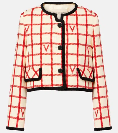 Valentino Casual Jacket With Contrast Trim And Pockets In Neutral