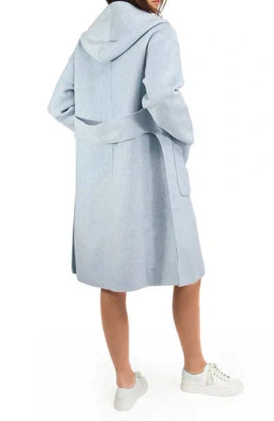 Belle & Bloom Walk This Way Wool Blend Coat In Blue