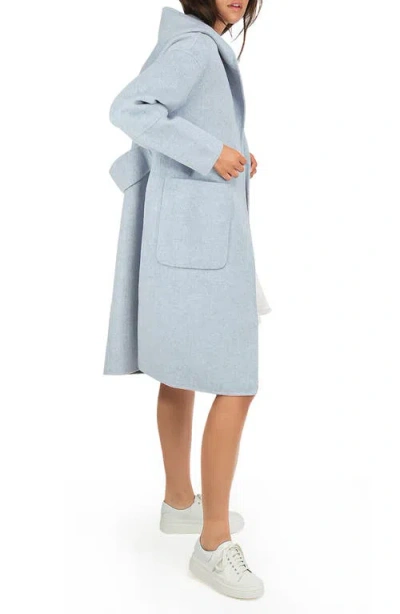Belle & Bloom Walk This Way Wool Blend Coat In Blue
